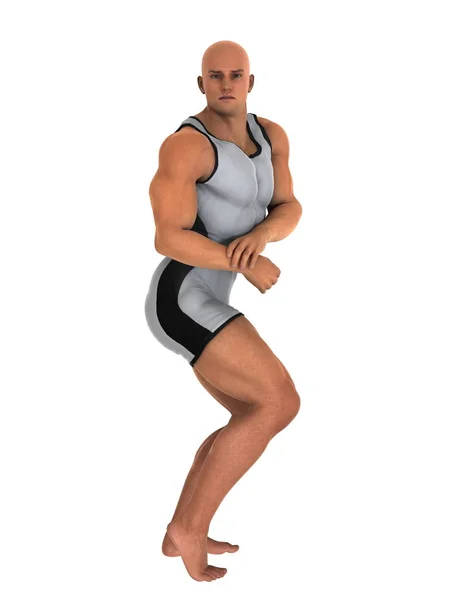 3D-cg-Darstellung eines Bodybuilders — Stockfoto
