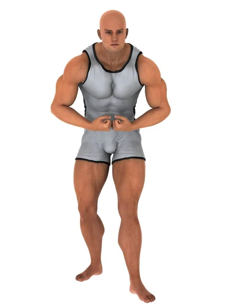 3D cg-rendering av en body builder — Stockfoto