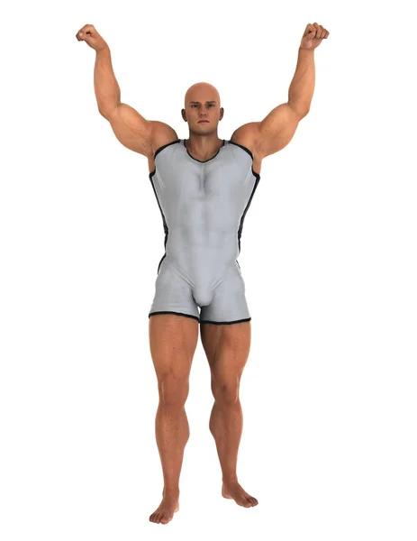 3D CG renderização de um construtor de corpo — Fotografia de Stock
