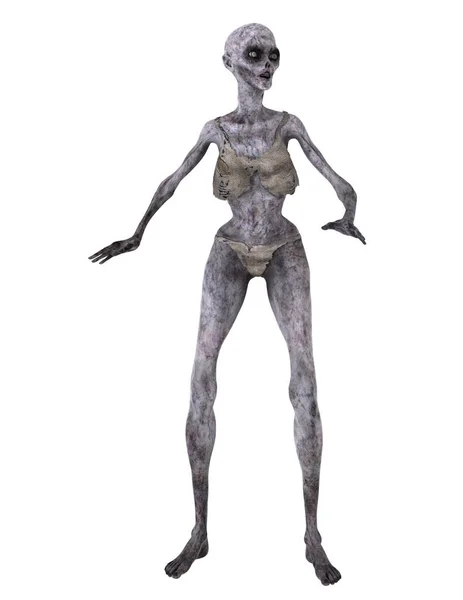 3D CG representación de un zombi femenino —  Fotos de Stock
