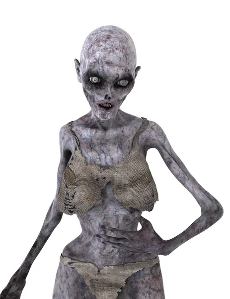 Vykreslování 3D cg ženské zombie — Stock fotografie