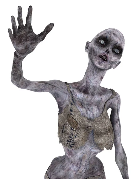 3D-cg-Darstellung eines weiblichen Zombies — Stockfoto