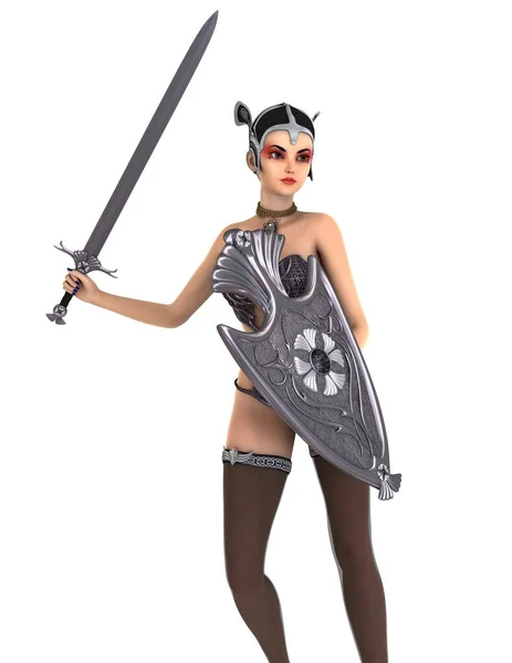 3D CG rendering of a female knight — Stock Photo, Image