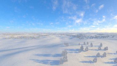 karlı alan 3d cg render