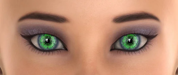 3D CG representación de los ojos de la mujer — Foto de Stock