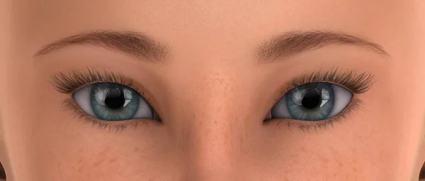 3D CG візуалізація жіночих очей — стокове фото