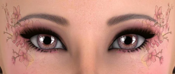 3D-cg-Darstellung der Augen von Frauen — Stockfoto