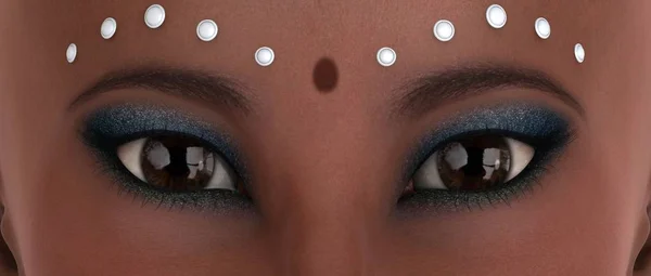 Απόδοσης 3D cg του στα μάτια της γυναίκας — Φωτογραφία Αρχείου