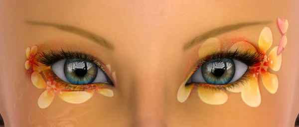 3D-cg-Darstellung der Augen von Frauen — Stockfoto