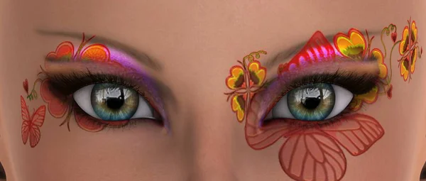 3D-cg-Darstellung der Augen von Frauen — Stockfoto