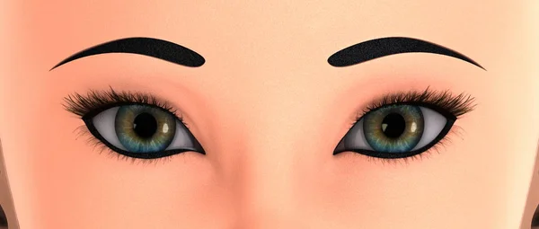 3D 3D rendu des yeux de la femme — Photo