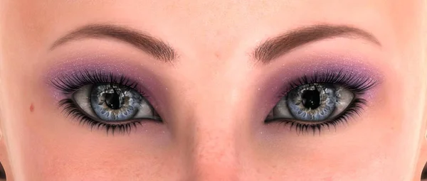 3D CG representación de los ojos de la mujer — Foto de Stock