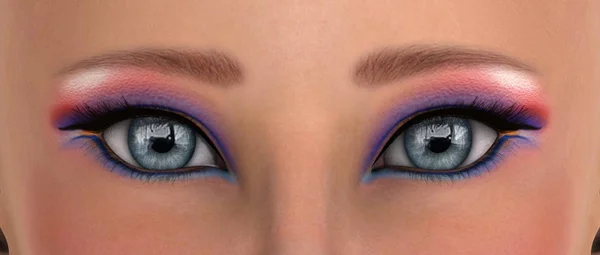 Rendering 3D CG degli occhi della donna — Foto Stock