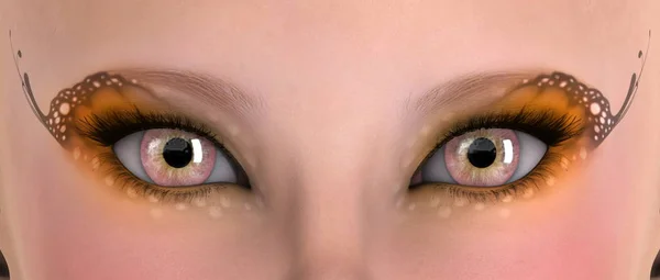 3D-cg-Darstellung der Augen von Frauen — Stockfoto