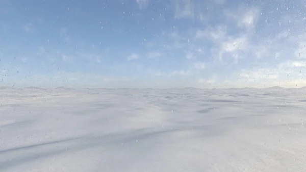 3d cg Darstellung von schneebedecktem Feld — Stockfoto