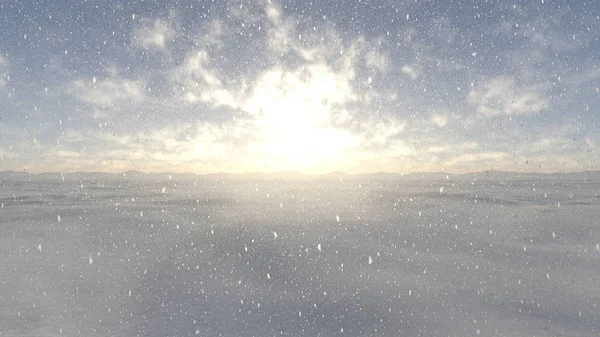 雪原の 3 d cg のレンダリング — ストック写真