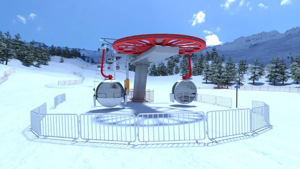 3D rendu 3D des pistes de ski — Photo