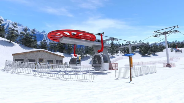 3D rendu 3D des pistes de ski — Photo