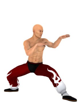 3d cg render bir Kung fu ustası