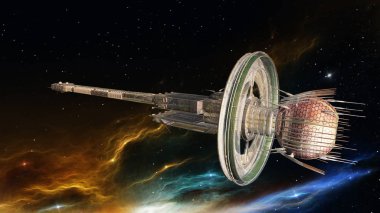 bir uzay gemisi 3d cg render