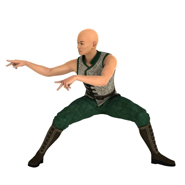 3D rendu 3D d'un maître de Kung fu — Photo