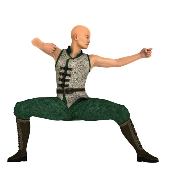 3d cg render bir Kung fu ustası — Stok fotoğraf