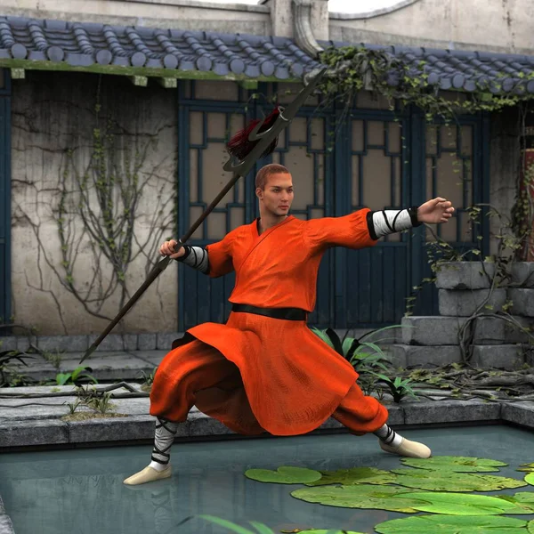 3D-s cg renderelés a Kung-fu mester — Stock Fotó