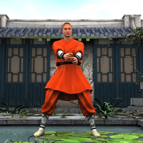 3D-s cg renderelés a Kung-fu mester — Stock Fotó