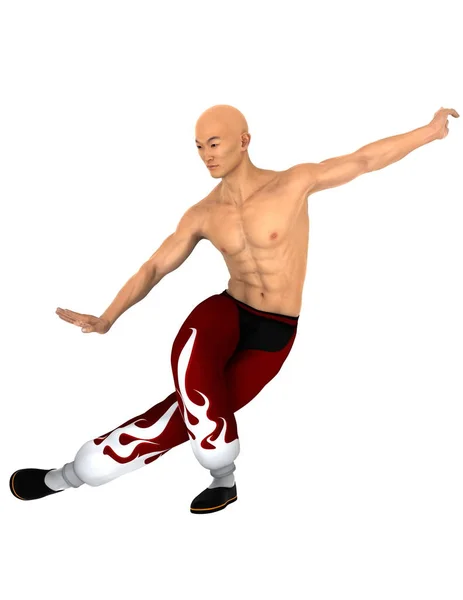 3D CG representación de un maestro de Kung fu — Foto de Stock