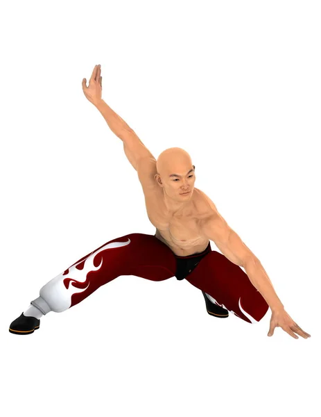 3D CG representación de un maestro de Kung fu — Foto de Stock