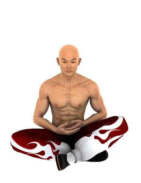 3D CG representación de un maestro de Kung fu —  Fotos de Stock