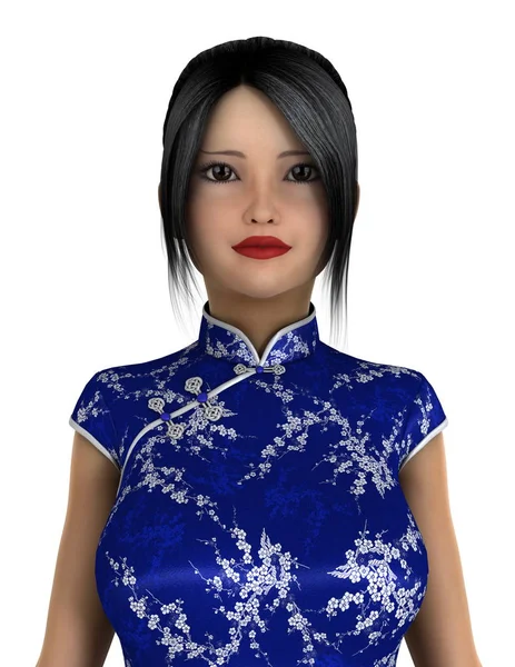 3D CG representación de una chica de Kung fu — Foto de Stock