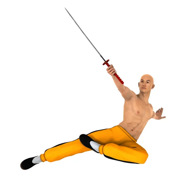 3D-cg-Darstellung eines Kung-Fu-Meisters — Stockfoto