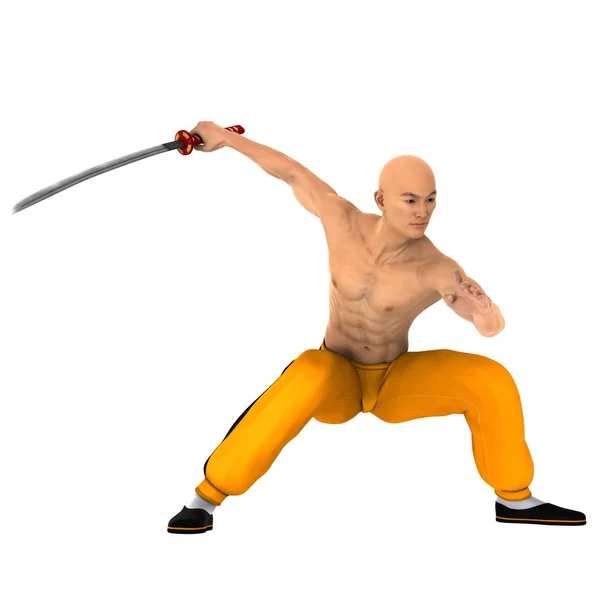 Render CG 3D dari master Kung fu — Stok Foto