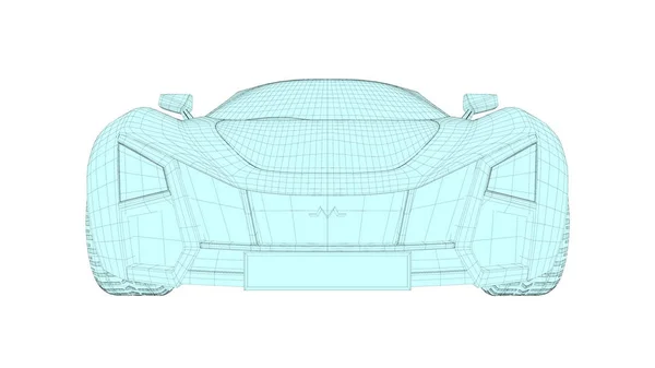 Renderowania 3D cg z samochodu sportowego — Zdjęcie stockowe