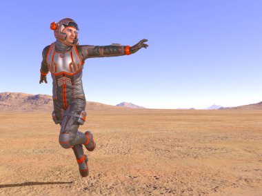 bir astronot 3d cg render