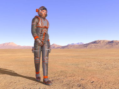 bir astronot 3d cg render