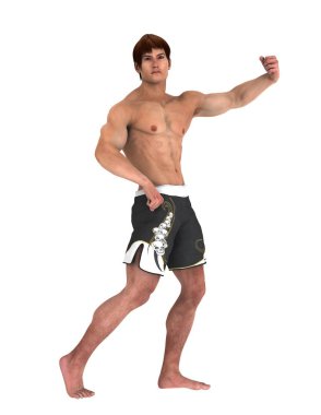 bir savaş sanatçısı 3d cg render