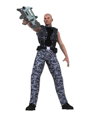 bir savaşçının 3d cg işleme