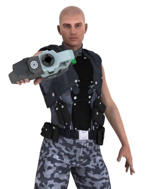 bir savaşçının 3d cg işleme