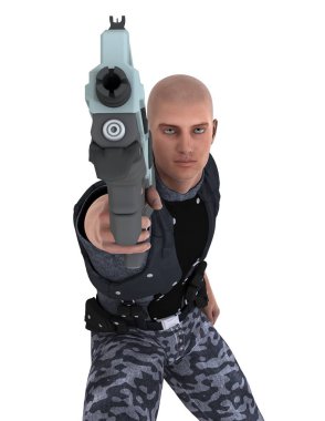 bir savaşçının 3d cg işleme