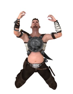 bir savaşçının 3d cg işleme