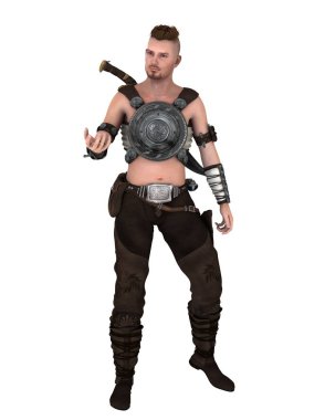 bir savaşçının 3d cg işleme