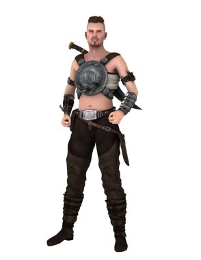 bir savaşçının 3d cg işleme