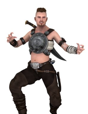 bir savaşçının 3d cg işleme