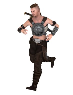 bir savaşçının 3d cg işleme