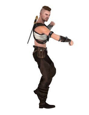 bir savaşçının 3d cg işleme