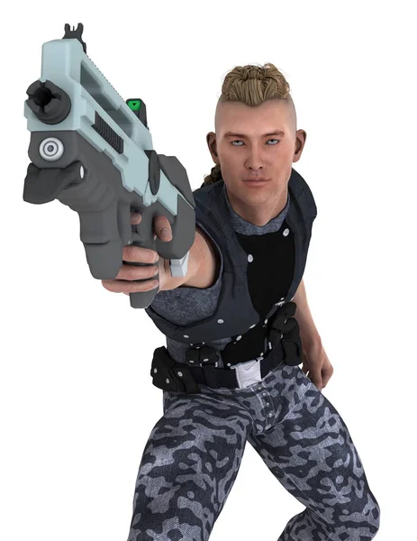 bir savaşçının 3d cg işleme