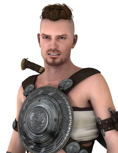 bir savaşçının 3d cg işleme