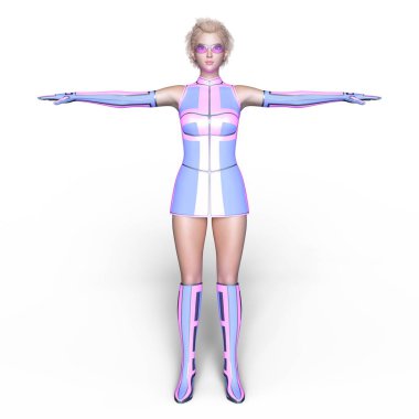 3d cg işleme süper bir kadın